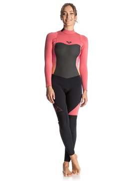 roxy, Syncro 3/2mm - Combinaison de surf intégrale zip dans le dos, PARADISE PINK (mlr0) Syncro 3/2mm - Back Zip Full Wetsuit ERJW103012