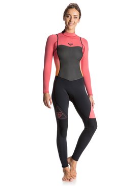 roxy, Syncro 3/2mm - Combinaison de surf intégrale zip dans le dos, PARADISE PINK (mlr0) Syncro 3/2mm - Back Zip Full Wetsuit ERJW103014