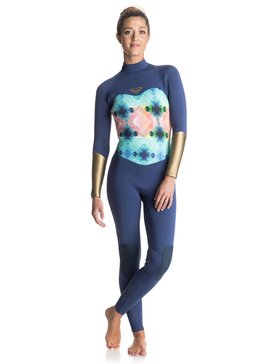 roxy, Pop Surf 4/3mm - Combinaison de surf intégrale zip dans le dos, BLUE DEPTHS (bta0) Pop Surf 4/3mm - Back Zip Full Wetsuit ERJW103019
