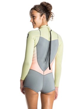 roxy, Syncro 2/2mm - Springsuit met Lang Mouw en Achterrits, CAMELLIA (mjw0) Syncro 2/2mm - Back Zip Long Sleeve Springsuit ERJW403006