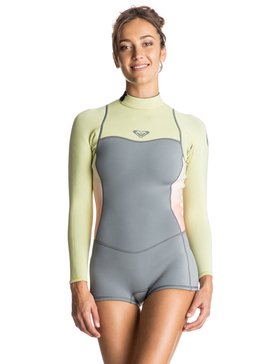 roxy, Syncro 2/2mm - Springsuit met Lang Mouw en Achterrits, CAMELLIA (mjw0) Syncro 2/2mm - Back Zip Long Sleeve Springsuit ERJW403006