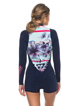 roxy, 2mm Pop Surf - Traje de Surf de Primavera con Manga Larga y Cremallera Frontal, NAVY (bte0) 2mm Pop Surf - Long Sleeve Front Zip Springsuit ERJW403016