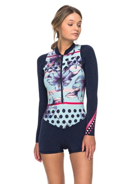 roxy, 2mm Pop Surf - Traje de Surf de Primavera con Manga Larga y Cremallera Frontal, NAVY (bte0) 2mm Pop Surf - Long Sleeve Front Zip Springsuit ERJW403016