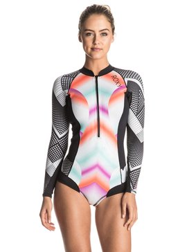 roxy, Pop Surf 1mm - Traje de Surf Primavera De Manga Larga Con Cremallera Trasera, POP SURF OCEAN SPRAY GRANATINA (mlr6) Pop Surf 1mm - Back Zip Long Sleeve Springsuit ERJW603005