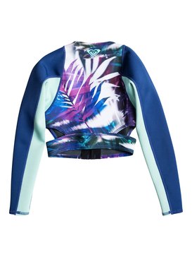 roxy, Caribbean Sunset - Top néoprène zippé court, SEA SALT JUNGLE TIMES (wbb6) Caribbean Sunset - Cropped Wetsuit Jacket ERJW803001