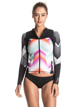roxy, Pop Surf 2mm - Top De Neopreno De Manga Larga De Cremallera Frontal, POP SURF OCEAN SPRAY GRANATINA (mlr6) Pop Surf 2mm - Front Zip Long Sleeve Jacket ERJW803002