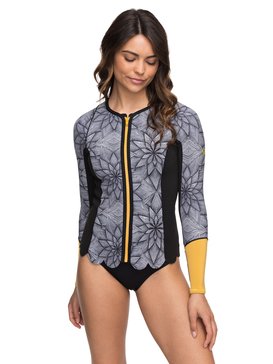 roxy, 1mm Pop Surf Scallop - Veste en néoprène manches longues front zip, BLACK (kvj0) 1mm Pop Surf Scallop - Long Sleeve Neoprene Front Zip Jacket ERJW803012