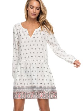roxy, Sunkissed Daze - Robe fluide à manches longues, MARSHMALLOW CHIEF PRADO BORDER (xwwm) Sunkissed Daze - Long Sleeve Dress ERJWD03152