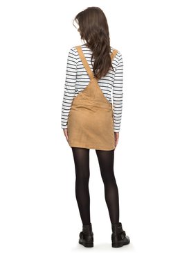 roxy, Chase The Sun - Robe salopette imitation suède, CURRY (tjq0) Chase The Sun - Faux-Suede Dungaree Dress ERJWD03159