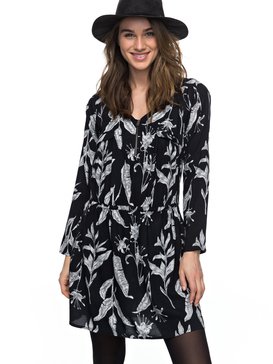 roxy, Sorrento Peninsula - Robe à manches longues, ANTHRACITE LOVE LETTER (kvj8) Sorrento Peninsula - Long Sleeve Dress ERJWD03160
