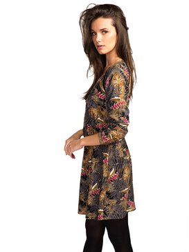 roxy, Sorrento Peninsula - Robe à manches longues, ANTHRACITE JUNGLY FLOWERS (kvj9) Sorrento Peninsula - Long Sleeve Dress ERJWD03160