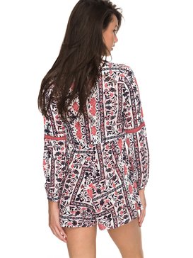 roxy, Twilight Adventure Long Sleeve Printed Romper, MARSHMALLOW SQUARE FLOWERS (xwbb) TWILIGHT ADVENTURE PRINTED ERJWD03187