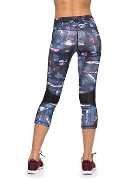 roxy, Stay On - Pantalones pirata de diseño técnico para running, ANTHRACITE BLUR PAINT (kvj6) Stay On - Technical Running Capris ERJWP03011