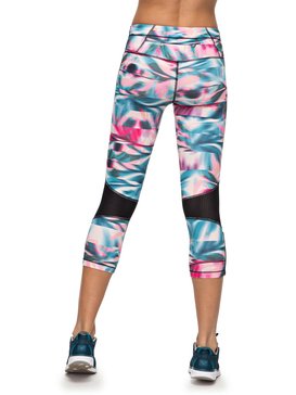 roxy, Stay On - Pantalones pirata de diseño técnico para running, PALE DOGWOOD CUBAN CORN (nds6) Stay On - Technical Running Capris ERJWP03011