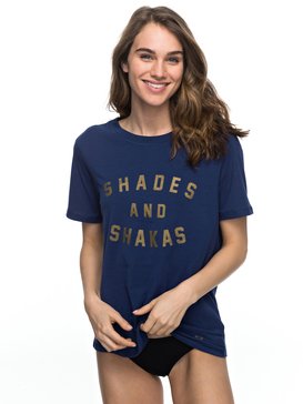 roxy, Shade & Shakas - Lycra à manches courtes anti-UV, BLUE DEPTHS (bta0) Shade & Shakas - Short Sleeve UPF 50 Rash Vest ERJWR03184