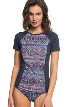 roxy, Dream Sea C/L Swim - Licra de Manga Corta con Protección Solar UPF 50, CHINA BLUE NEW MAIDEN SWIM (bnd5) Dream Sea C/L Swim - Short Sleeve UPF 50 Rash Vest ERJWR03208