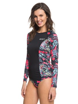 roxy, ROXY Waves Swim - Licra de Manga Larga con Protección Solar UPF 50, ROUGE RED MAHNA MAHNA (mlj5) ROXY Waves Swim - Long Sleeve UPF 50 Rash Vest ERJWR03209