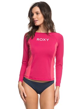 roxy, On My Board Colorblock - Licra de Manga Larga con Protección Solar UPF 50, VIVACIOUS (mzd0) On My Board Colorblock - Long Sleeve UPF 50 Rash Vest ERJWR03210