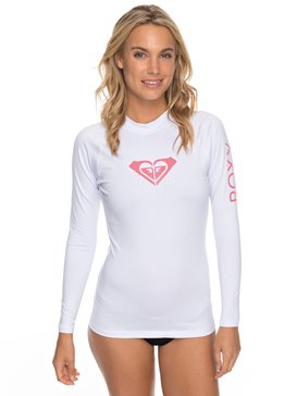 roxy, Whole Hearted - Licra de Manga Larga con Protección Solar UPF 50, WHITE (wbb0) Whole Hearted - Long Sleeve UPF 50 Rash Vest ERJWR03221