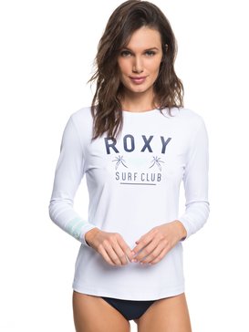 roxy, Enjoy Waves - Licra de Manga Larga con Protección Solar UPF 50, WHITE (wbb0) Enjoy Waves - Long Sleeve UPF 50 Rash Vest ERJWR03223