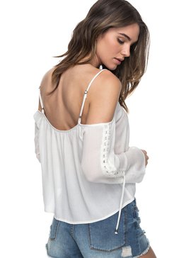 roxy, Paradise Ocean Cold Shoulder Top, MARSHMELLOW (wbt0) PARADISE OCEAN SOLID ERJWT03168
