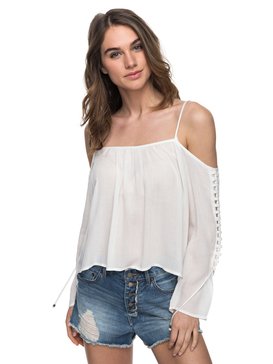 roxy, Paradise Ocean Cold Shoulder Top, MARSHMELLOW (wbt0) PARADISE OCEAN SOLID ERJWT03168