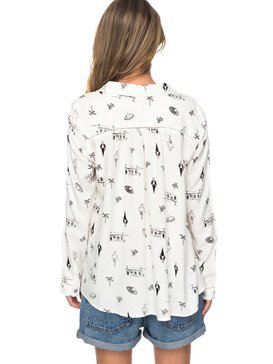 roxy, Romantic Path Long Sleeve Shirt, MARSHMALLOW SOMBRERO (wbt9) ROMANTIC PATH ERJWT03179