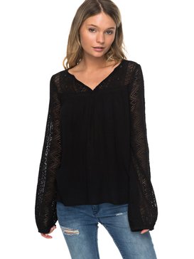 roxy, Island Dreaming - T shirt manches longues col V, ANTHRACITE (kvj0) ISLAND DREAMING ERJWT03183