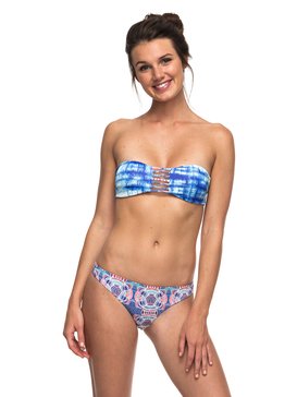 roxy, Strappy Love - Maillot de bain deux pièces bandeau, MARSHMALLOW LAND OF TEHOTIHUAC (wbt6) Strappy Love - Bandeau Bikini Set ERJX203157