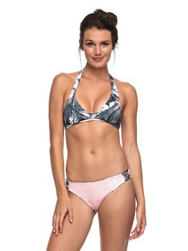 roxy, Strappy Love - Maillot de bain deux pièces triangle, MARSHMALLOW READY MADE (wbt7) Strappy Love - Halter Bikini Set ERJX203168