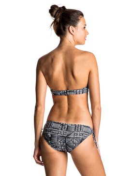 roxy, Mix Dolty - Set de Bikini de cobertura grande abajo y palabra de honor arriba, ANTHRACITE BEACHOUSE GEO (kvj7) Mix Dolty - Bandeau Lowrider Bikini Set ERJX203188