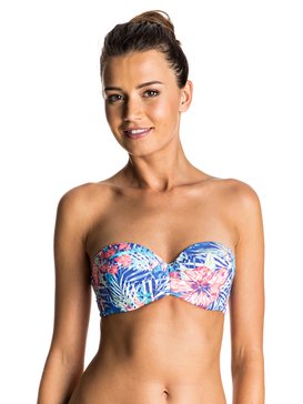 roxy, Mix Blossom - Parte de Arriba de Bikini Palabra de Honor Moldeado, ROYAL BLUE BEYOND LOVE (pqf7) Mix Blossom - Moulded Bandeau Bikini Top ERJX303330