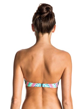 roxy, Sweet Memories - Parte de Arriba de Bikini Palabra de Honor Moldeado, MARSHMALLOW GEOMETRIC SUNSET (wbt6) Sweet Memories - Moulded Bandeau Bikini Top ERJX303340