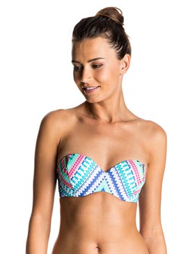 roxy, Sweet Memories - Parte de Arriba de Bikini Palabra de Honor Moldeado, MARSHMALLOW GEOMETRIC SUNSET (wbt6) Sweet Memories - Moulded Bandeau Bikini Top ERJX303340