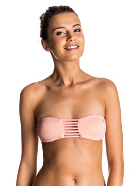 roxy, Strappy Love - Parte de arriba de bikini palabra de honor reversible, LADY PINK (mje0) Strappy Love - Reversible Bandeau Bikini Top ERJX303372