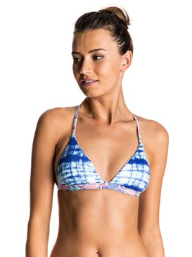 roxy, Strappy Love - Haut de maillot de bain triangle réversible, MARSHMALLOW LAND OF TEHOTIHUAC (wbt6) Strappy Love - Reversible Fixed Tri Bikini Top ERJX303379
