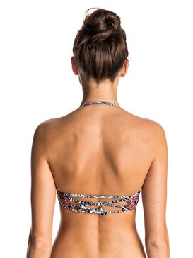 roxy, Poetic Mexic' - Parte de arriba de bikini palabra de honor con tirantes cruzados atrás, REGATA SOARING EYES (bla6) Poetic Mexic' - Strappy Bandeau Bikini Top ERJX303385