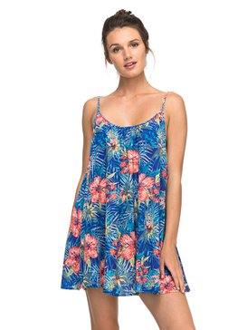 roxy, Windy Fly Away - Vestido de playa de tirantes cruzados en la espalda, ROYAL BLUE BEYOND LOVE (pqf7) Windy Fly Away - Strappy Beach Dress ERJX603068