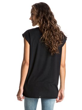 roxy, Take California C - Tee-Shirt à Manches Courtes, TRUE BLACK (kvj0) Take California C - Cuffed Sleeve T-Shirt ERJZT03611