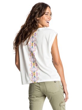 roxy, Guerrero Navaro Stripe - Tee-Shirt à manches retroussées, MARSHMELLOW (wbt0) Guerrero Navaro Stripe - Cuffed Sleeve T-Shirt ERJZT03831