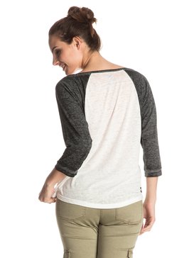 roxy, Surfer Dude Colourblock Palm - Tee-Shirt à manches longues, MARSHMELLOW (wbt0) Surfer Dude Colourblock Palm - Long Sleeve T-shirt ERJZT03869