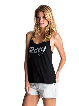 Roxy Racer Tank Green Plain Womens T-Shirt delicate Roxy Racer Tank Green Plain Womens T-Shirt delicate