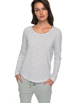 roxy, Just Simple Stripe - Camiseta de Manga Larga, DRESS BLUE JUST SIMPLE STRIPE (btk3) Just Simple Stripe - Long Sleeve T-Shirt ERJZT04014