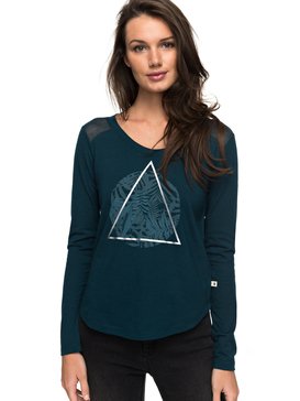 roxy, Air Potato Jungly Triangle - T Shirt à manches longues, REFLECTING POND (byf0) Air Potato Jungly Triangle - Long Sleeve T-Shirt ERJZT04047