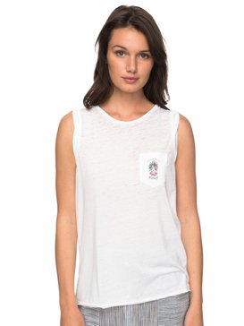 roxy, Time For Another Day A - Sleeveless T-Shirt, MARSHMALLOW (wbt0) Time For Another Day A - Sleeveless T-Shirt ERJZT04156