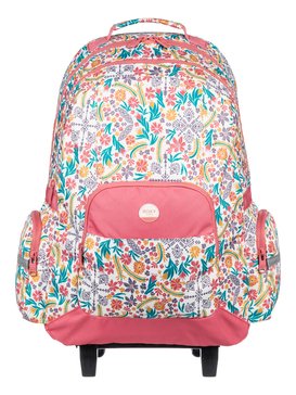 roxy, Free Spirit - Zaino con le ruote, MARSHMALLOW FLOWER POWER TW (xyyb) Free Spirit - Wheelie Backpack ERLBP03024