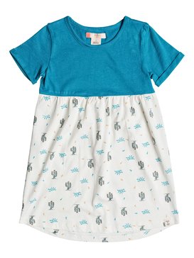 roxy, Girls 2-6 Thunder Cat Short Sleeve Dress, MARSHMALLOW CACTUS PARADE (xwwg) THUNDER CAT ERLKD03033