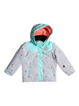 roxy, Anna Little Miss - Veste de snow, BRIGHT WHITE_LITTLE MISS STRIP (wbb8) Anna Little Miss - Snow Jacket ERLTJ03006