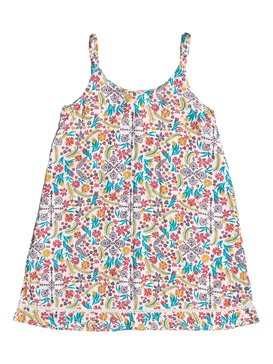 roxy, Girls 2-6 Dancing In The Sun Strappy Dress, MARSHMALLOW FLOWER POWER TW (wbt6) DANCING IN THE SUN ERLWD03027