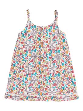 roxy, Girls 2-6 Dancing In The Sun Strappy Dress, MARSHMALLOW FLOWER POWER TW (wbt6) DANCING IN THE SUN ERLWD03027